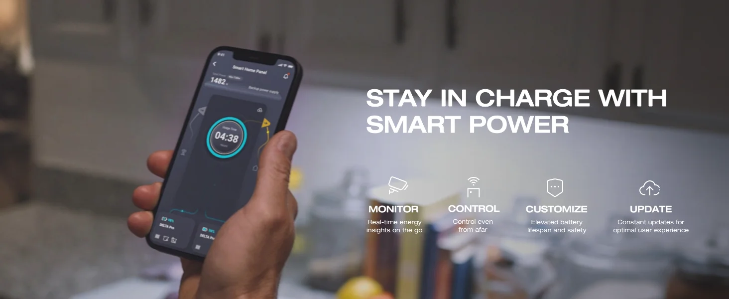 ECOFLOW Portable Power Station DELTA 2, 950Wh LiFePO4 (LFP) Battery, 1800W AC/100W USB-C Output, Solar Generator