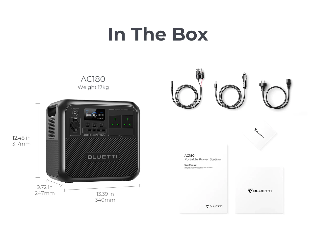 [US Plug] BLUETTI AC180 1152Wh 1800W Protable Power station LiFePO4 Solar Generator 3500+ Cycles For Camping Hiking Fish Trips