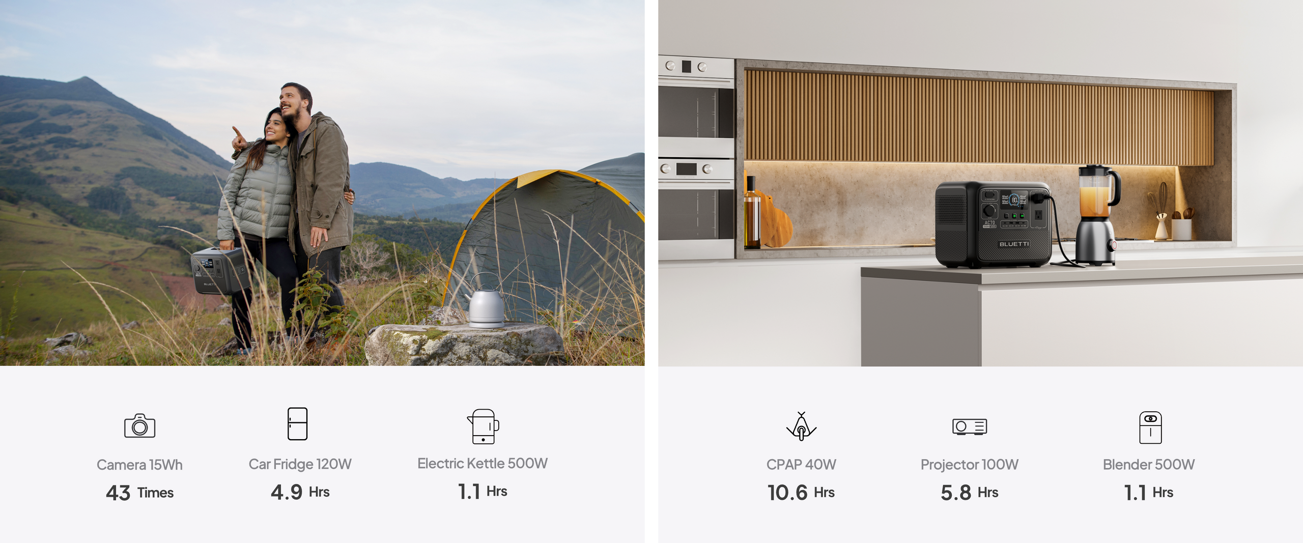 [US Plug] BLUETTI AC70 Portable Power Station | 1000W 768Wh, Solar Generator for Road Trip, Off-grid, Power Outage