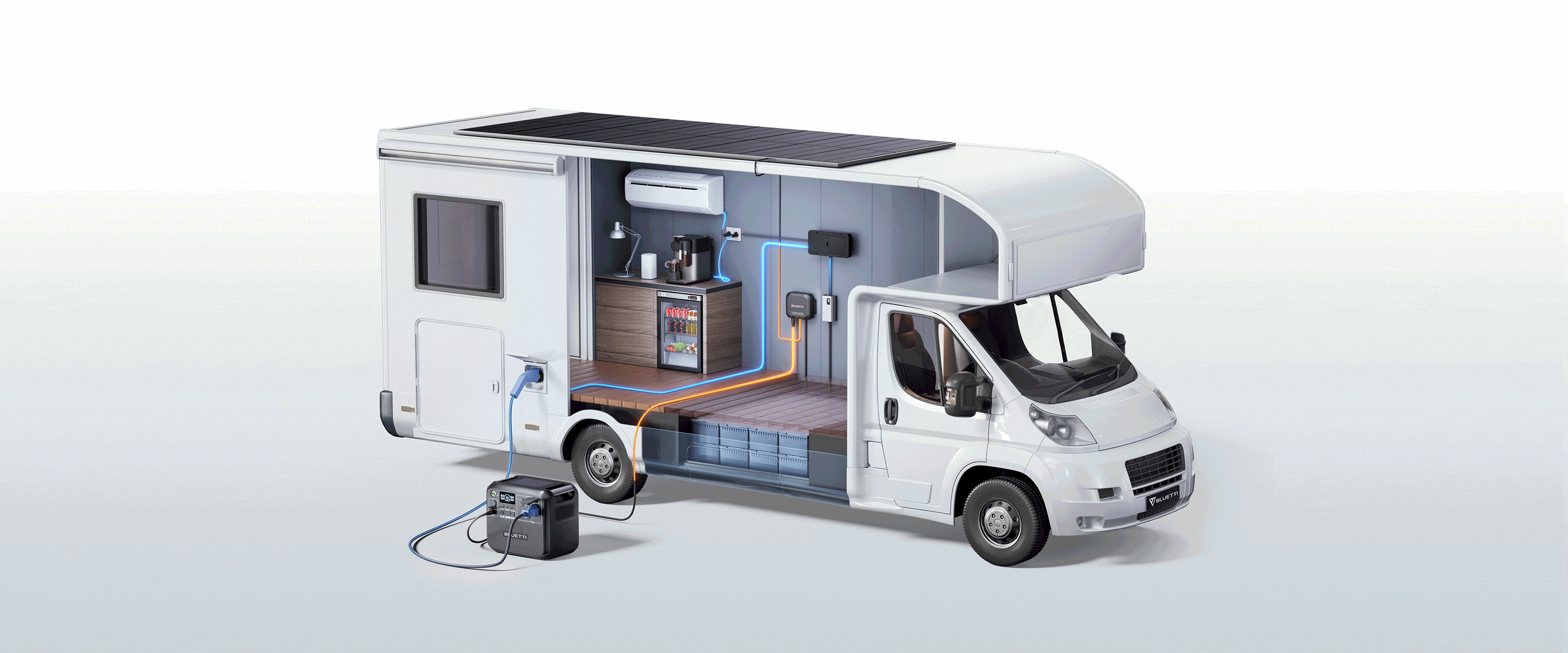 【US PLUG】BLUETTI AC200L Portable Power Station, 2,400W|2,048Wh Solar Generator for Home Backup, RV Trailer, Power Outage