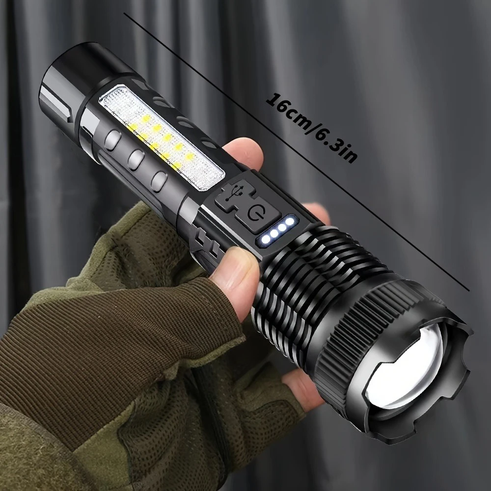 2pcs Rechargeable Zoomable Super Bright Flashlight for Emergency Power Outage, for Outdoor Camping, Hurricane 2pcs Rechargeable Zoomable Super Bright Flashlight for Emergency Power Outage, for Outdoor Camping, Hurricane
