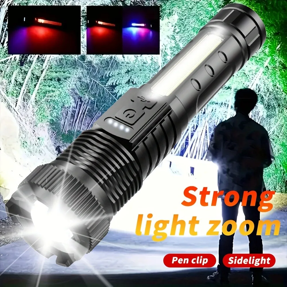 2pcs Rechargeable Zoomable Super Bright Flashlight for Emergency Power Outage, for Outdoor Camping, Hurricane 2pcs Rechargeable Zoomable Super Bright Flashlight for Emergency Power Outage, for Outdoor Camping, Hurricane