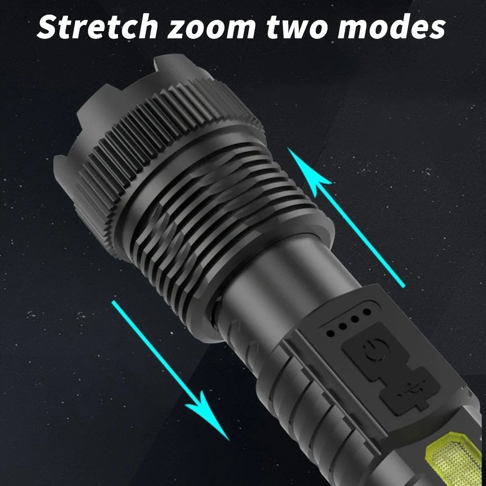 2pcs Rechargeable Zoomable Super Bright Flashlight for Emergency Power Outage, for Outdoor Camping, Hurricane 2pcs Rechargeable Zoomable Super Bright Flashlight for Emergency Power Outage, for Outdoor Camping, Hurricane