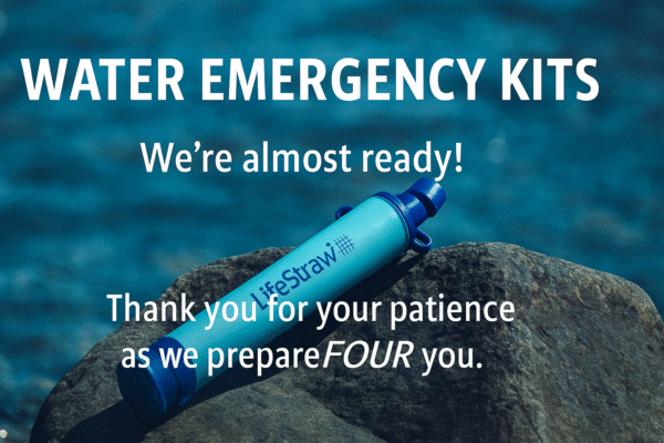 Water Emergency Kits Coming Soon Banner with LifeStraw | PrepareFOUR