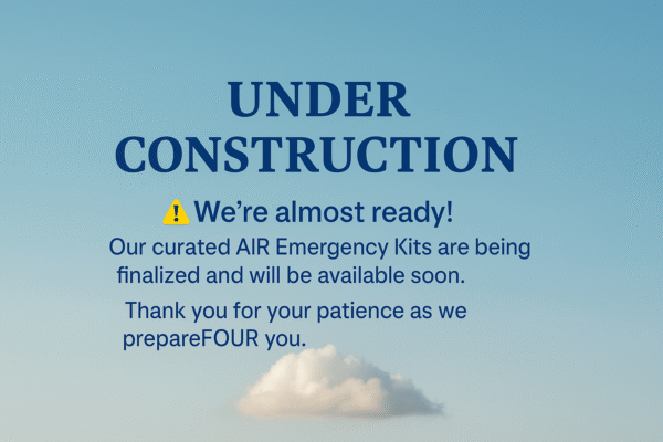 AIR Emergency Kits Coming Soon Banner with CLOUDS| PrepareFOUR